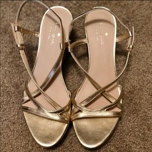 Kate Spade Talanse Gold Wedge Size 9